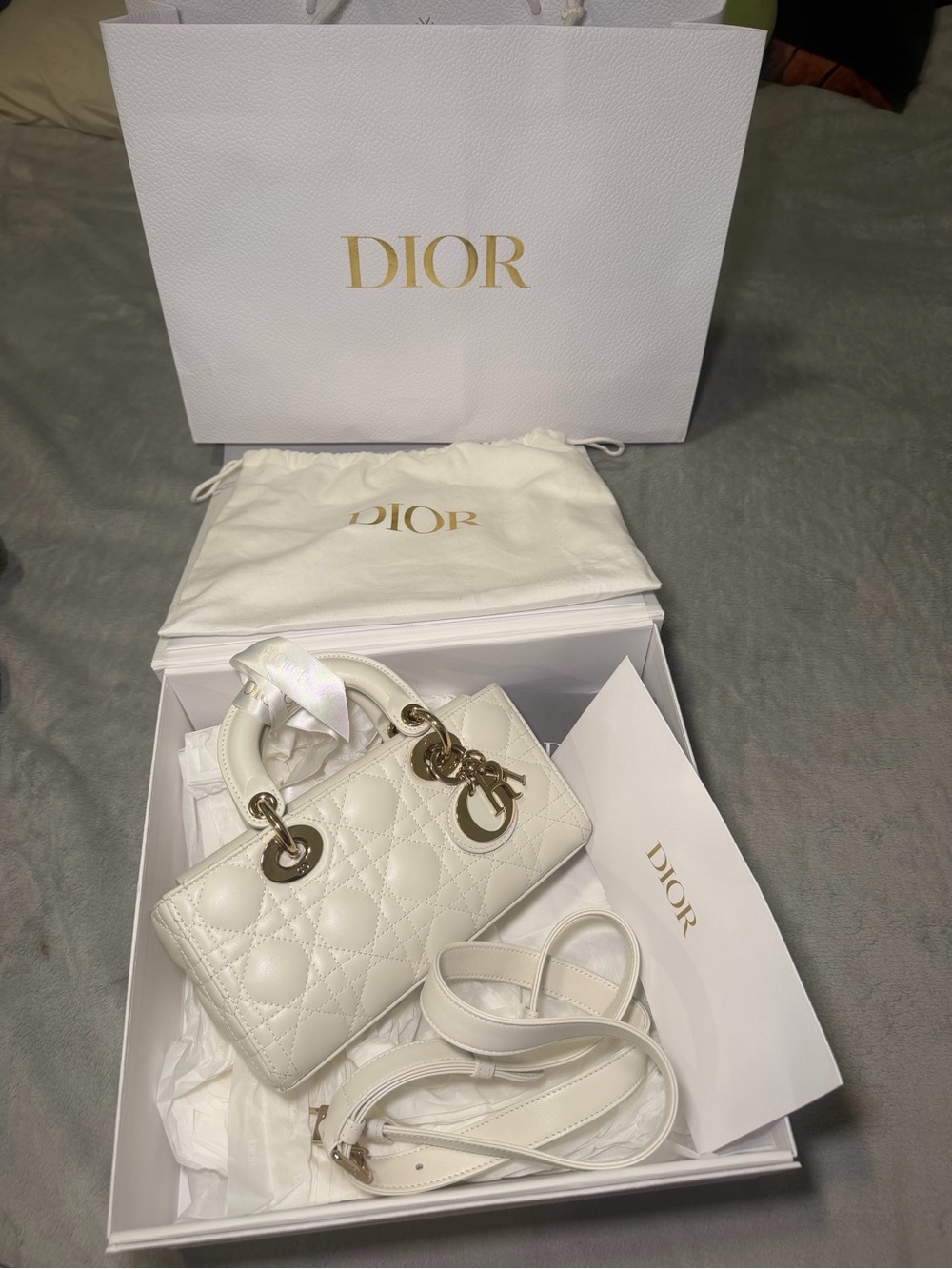 Dior Small Lady D-Joy Bag – Latte Cannage Lambskin - Picture 6 of 11